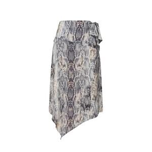 Krisa Snake Print Asymmetrical Wrap Skirt Women's Small Professional‎ Timeless
